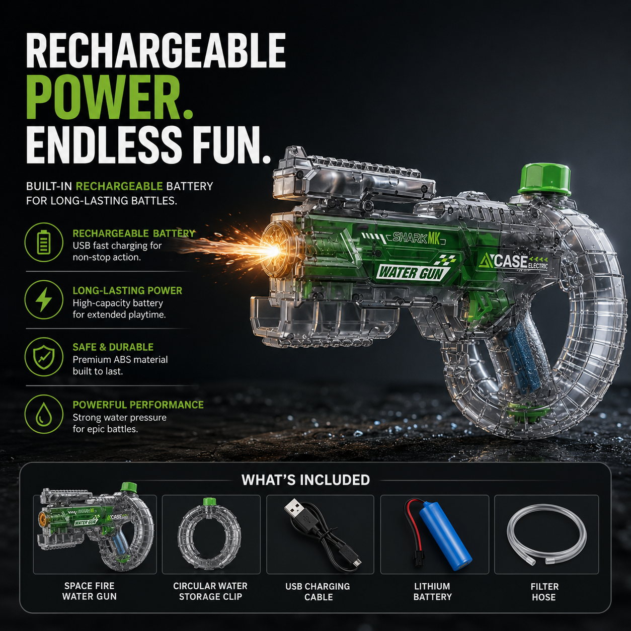 Wave Blast™ Automatic Rechargeable Water Gun
